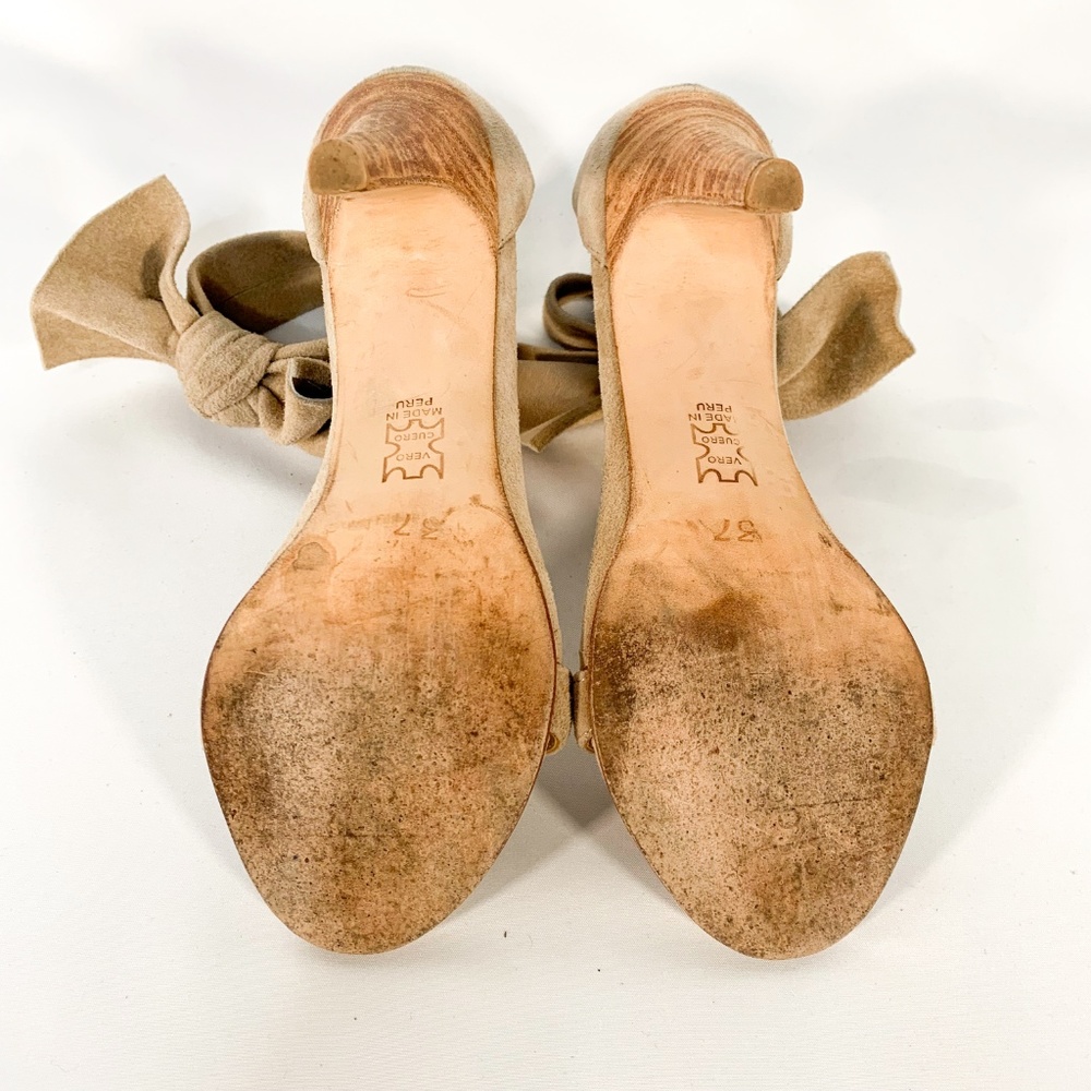 ULLA JOHNSON Thecia Heels Leather Bow Ankle Strap - Picture 8 of 8